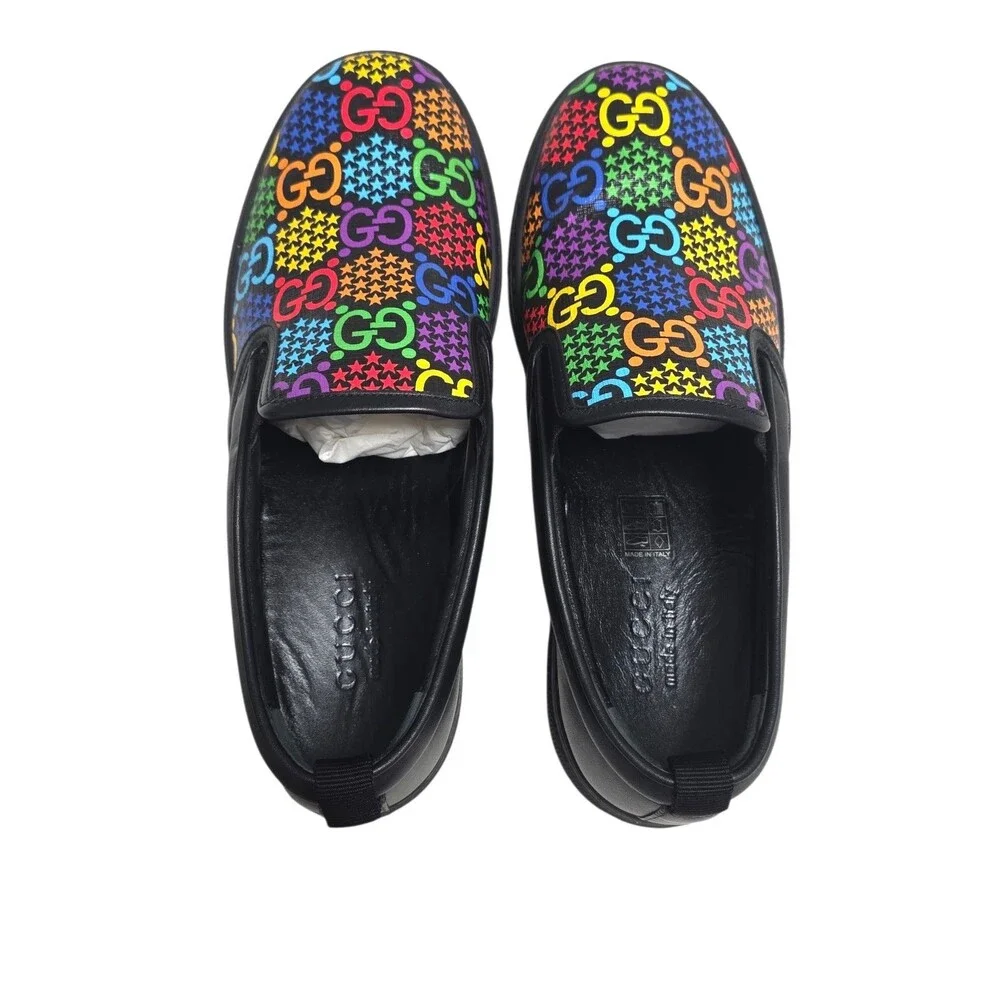 GUCCI PSYCHEDELIC SUPREME SLIP ONS SNEAKERS GG MONOGRAM G 8+ (8.5)